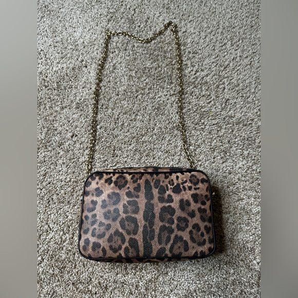 Dolce and Gabbana Beige Leopard Print Coated Canvas Crossbody Bag - Picture 3 of 12